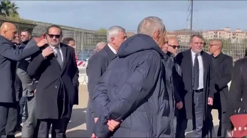 Riva, Spalletti e la delegazione azzurra alla camera ardente