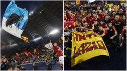 Roma, è polemica: Mancini e compagni festeggiano con striscione e bandiera "Anti Lazio". Immobile non gradisce
