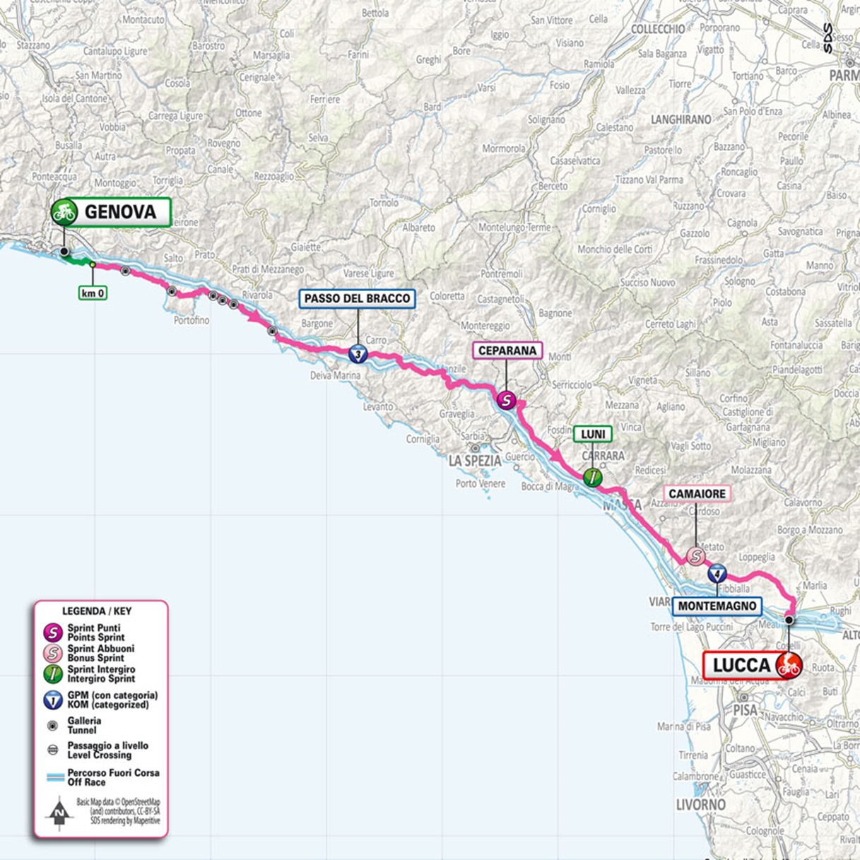 Giro d'Italia 2024, la tappa di oggi GenovaLucca. Occasione per i