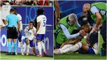 Euro2024, Francia sanguinante: paura per Griezmann e Mbappè ma che scenata poi di Kylian, ammonito