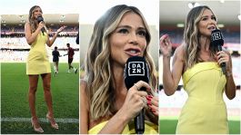 Diletta Leotta esordio in giallo per la prima giornata di Serie A: tra Genoa e Inter vince lei