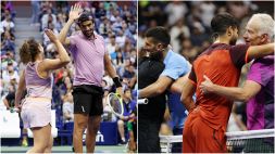 Us Open: Berrettini e Paolini danno spettacolo nel misto esibizione, che doppio Djokovic, McEnroe, Alcaraz e Agassi