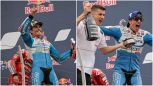 Misano, Marquez dito al cielo: 'Merito di Fausto Gresini'. Il figlio Luca sul podio, l'emozione di Nadia Padovani