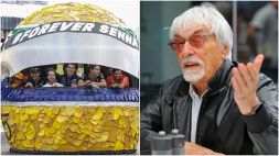 La F1 rende omaggio a Senna: l'iniziativa eco e kitch di Vettel coi piloti. Interlagos, si rivede Bernie Ecclestone