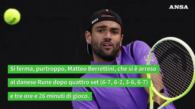 Australian Open, bene Sinner e Paolini. Stop per Berrettini