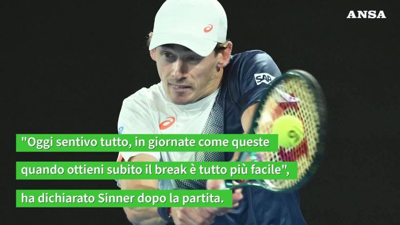 Sinner vola in semifinale, De Minaur battuto in 3 set