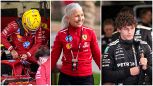 F1 test Bahrain: c'è Angela Cullen al fianco di Hamilton nel box Ferrari, il debutto di Antonelli. Le foto