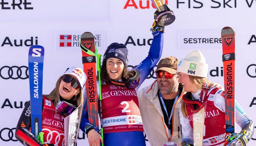 Sestriere, la gigante è Brignone: da larva a tigre, messaggio a Tomba. Goggia frena, Shiffrin piange in tv