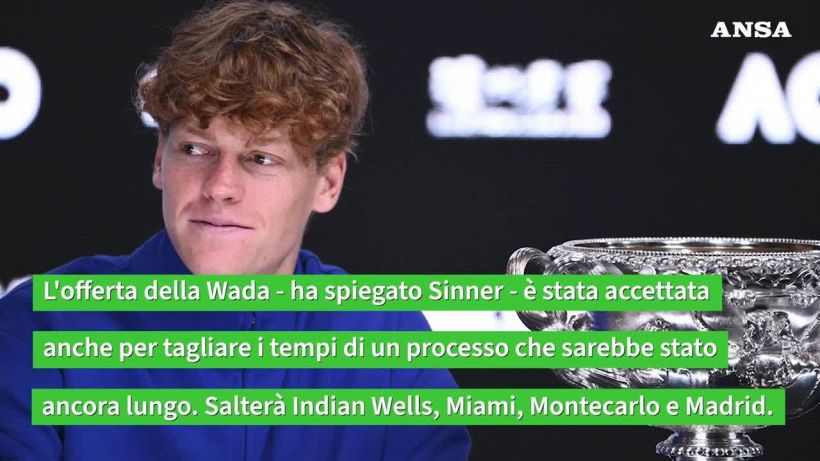 Accordo con la Wada, Sinner squalificato per tre mesi