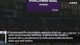 Novita' VAR in Serie A, grafiche sui maxischermi e audio dell'arbitro