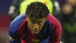 Barcellona-Inter, giallo Lamine Yamal: stop durante il riscaldamento, il talento blaugrana costretto a fermarsi