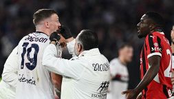 Finale Coppa Italia, calcio al volto da Leao: Ferguson sanguinante dopo il contatto con il milanista