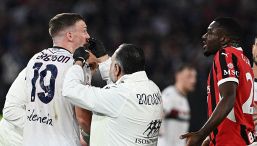 Finale Coppa Italia, calcio al volto da Leao: Ferguson sanguinante dopo il contatto con il milanista