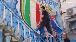 Scudetto Napoli: writer al lavoro sul murales, il 4 al posto del 3