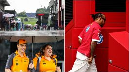 F1 accolta dalla pioggia in Austria: Hamilton corre a trovare riparo, Piastri e Alonso se la ridono