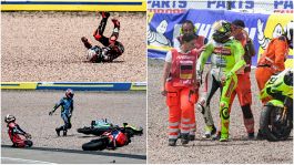 Gp Germania, quante cadute in curva 1: da Di Giannantonio a Bezzecchi e Ogura fa strike con Mir