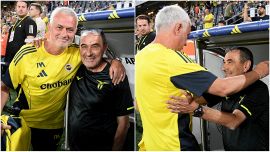 Mourinho e Sarri, baci e abbracci prima di Fenerbahce-Lazio poi lo Special One si prende la scena