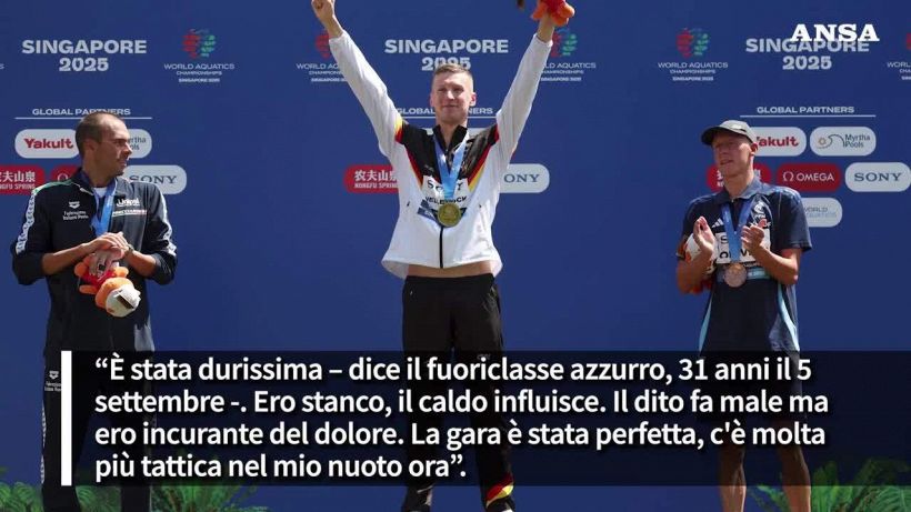 Mondiali di nuoto, per Paltrinieri e Taddeucci è bis d'argento