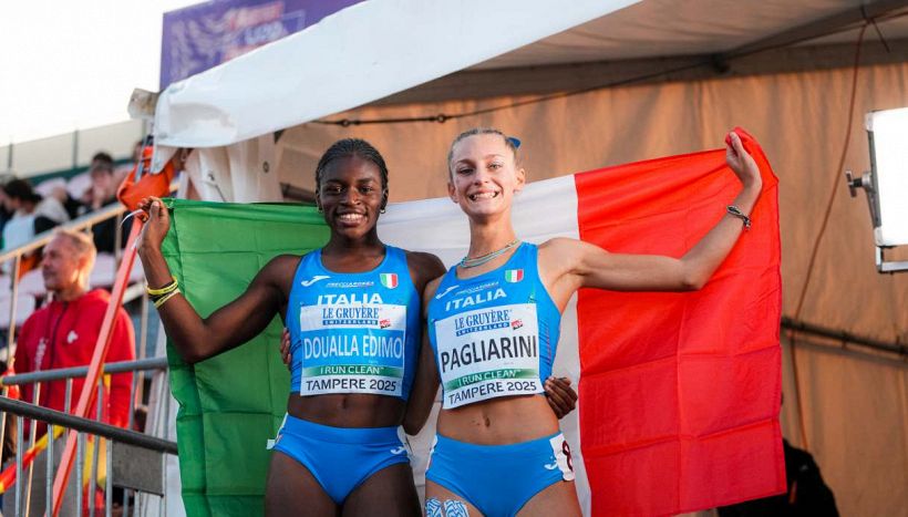 Doualla stratosferica: oro e record anche in staffetta ma che rischio nei cambi. Crotti trionfa nel triplo, Nalesso di bronzo