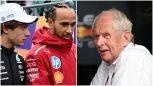 F1, Marko la tocca piano: 'Hamilton e Antonelli handicap per Ferrari e Mercedes'. Lewis e Kimi fanno fronte comune