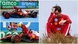 Ferrari, la domenica bestiale di Hamilton e Leclerc: le foto di Charles seduto a bordo pista diventano virali