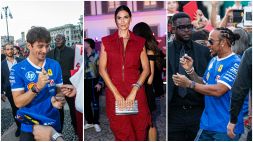 Ferrari, bagno di folla e di vip per Hamilton e Leclerc a Milano da Melissa Satta a Stefano Accorsi e Stash