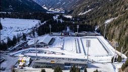 La rinnovata Anterselva Arena dove si svolgono le gare olimpiche di Biathlon