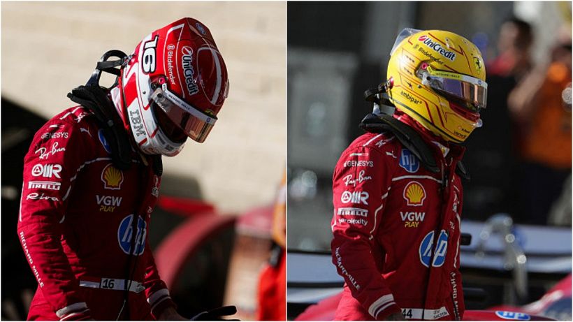 Flop Ferrari: sfogo social di Hamilton, Leclerc team radio inconsolabile. Siparietto Hadjar: "Bottas non c'è"