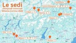 Le sedi olimpiche Milano-Cortina 2026, dove si svolgono le gare