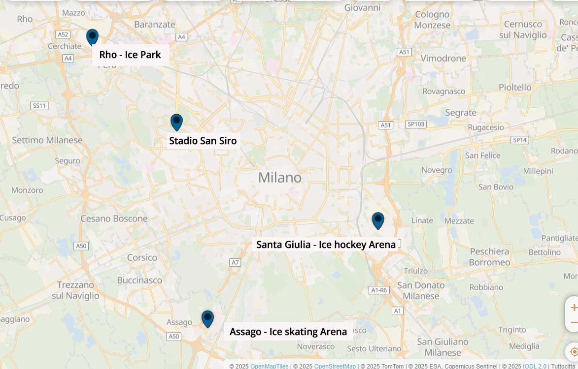 milano mappa olimpica