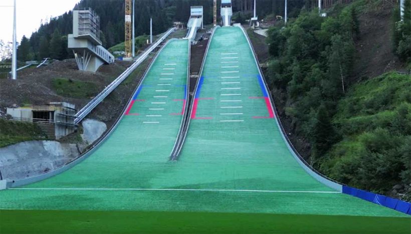A Predazzo in Val di Fiemme, gli spettacolari trampolini per il salto