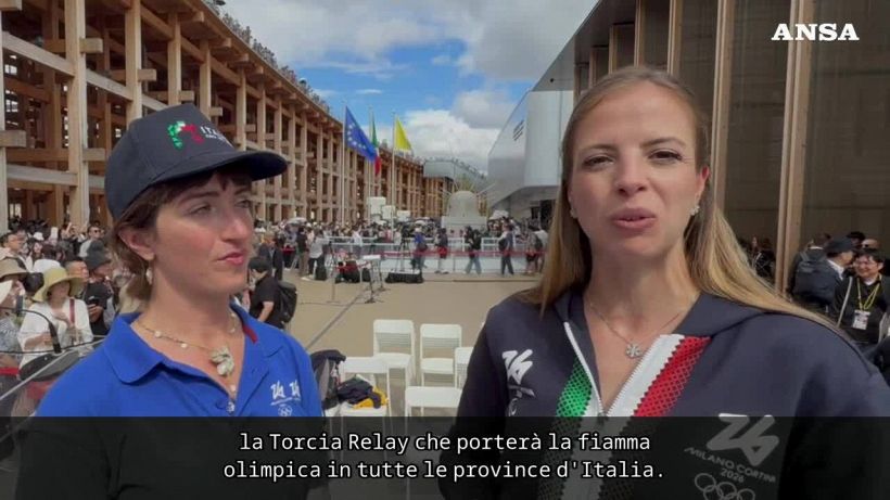 Si chiude l'Expo al Padiglione Italia, le torce olimpiche consegnate a Kostner e Caironi