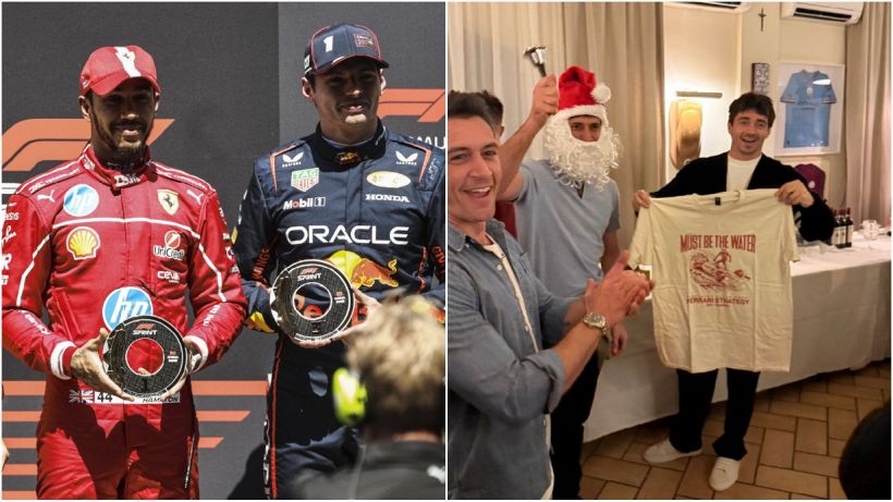 Verstappen duro: "Hamilton fa male" e Bozzi regala a Leclerc la maglia col team radio virale "Deve essere acqua"