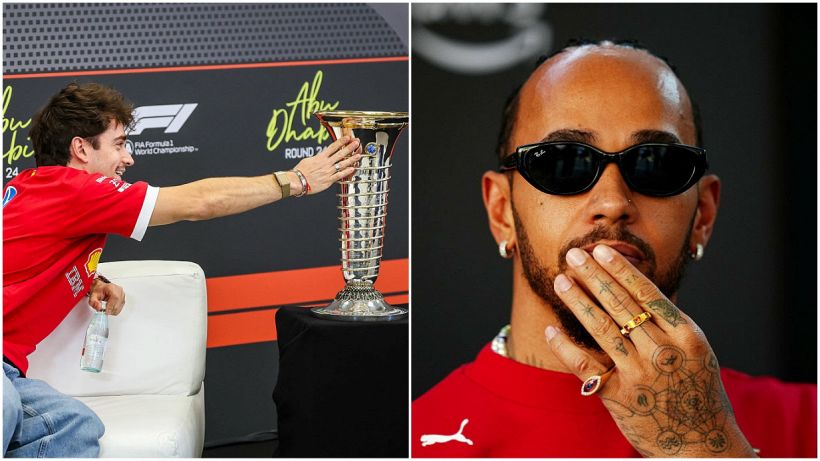 Hamilton: "Devo decidere", dubbi sul futuro Ferrari e Leclerc accarezza la coppa del Mondiale, la foto è virale