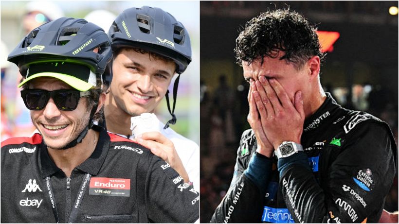 Norris piange sul tetto del mondo: "Un sogno". Festa Lando, il debole diventato forte nel mito di Valentino Rossi