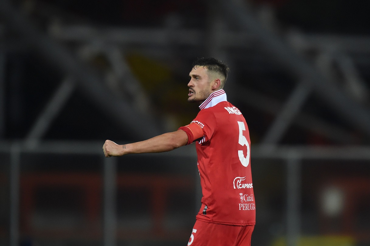 Perugia-Vis Pesaro Angella Perugia esulta dopo gol 2-1 (LPS)