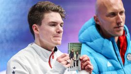 La dedica di Maxim Naumov, a Milano Cortina per i suoi genitori ex campioni Evgenia Shishkova e Vadim morti nel disastro aereo