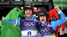 Slittino, anche il doppio maschile è d’oro con Rieder e Kainzwaldner: Cortina come Tokyo con Jacobs e Tamberi