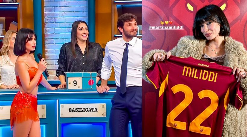 Martina Miliddi all'Olimpico, maglia Roma ma tifa Cagliari: da Zalone ad Affari Tuoi un successo travolgente
