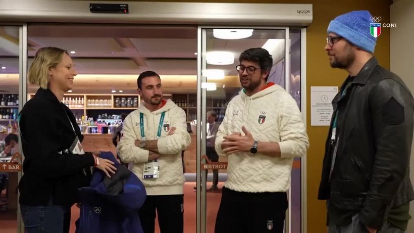 Milano Cortina, Federica Pellegrini e Matteo Giunta in visita a Casa Italia a Livigno