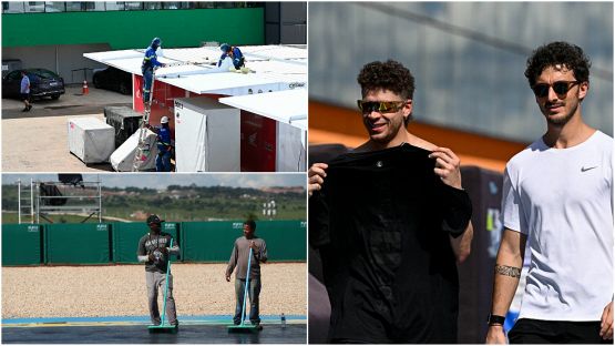 A Goiania spunta il sole: Bagnaia e Bezzecchi a passeggio per la pista, lavori in corso dopo la pioggia