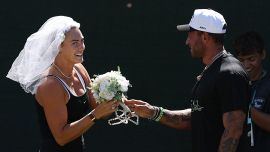 Prove generali di matrimonio sul campo di Indian Wells per Aryna Sabalenka e Georgios Frangulis