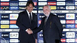 Napoli, De Laurentiis saluta Conte, il tecnico spiega i motivi dell'addio: Falliti, andate via da qui