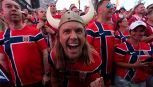 Mondiali, impressionante Viking Row a Times Square dei tifosi della Norvegia a New York