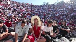 Mondiali, i tifosi turchi guardano la partita da maxischermi nei siti simbolo del Paese