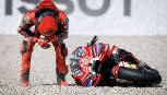 Gp Germania libere: lampo Raul Fernandez, Marquez 2° con caduta ma è allarme buca in curva 3. Bagnaia fatica