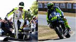 Valentino Rossi risale sulla sua Yamaha M1: emozione e follia a Goodwood 2026, il Dottore va in testacoda con la BMW
