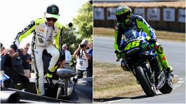 Valentino Rossi risale sulla sua Yamaha M1: emozione e follia a Goodwood 2026, il Dottore va in testacoda con la BMW