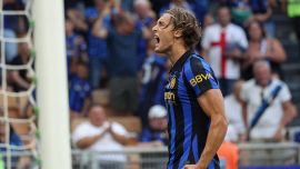 Inter, Pio Esposito meglio di Lautaro: gol super e 8 in pagella, paura passata e ora Thuram trema