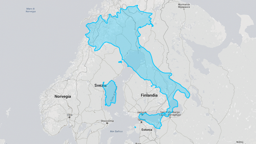 Le mappe mentono, l'Italia è molto più grande di quanto sembra
